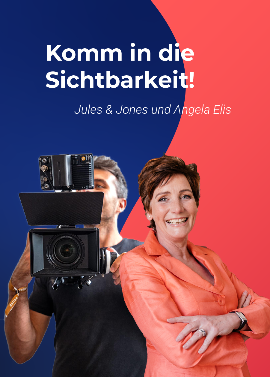 Angela Elis coacht eine Teilnehmerin für einen souveränen Auftritt vor der Kamera